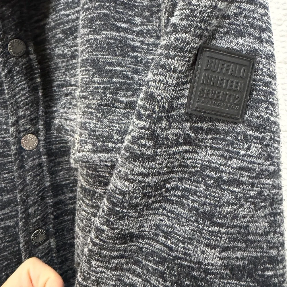 Buffalo David Bitton Boy's Fleece-lined Gray Knit Textured Shacket‎ Sz L (14-16)